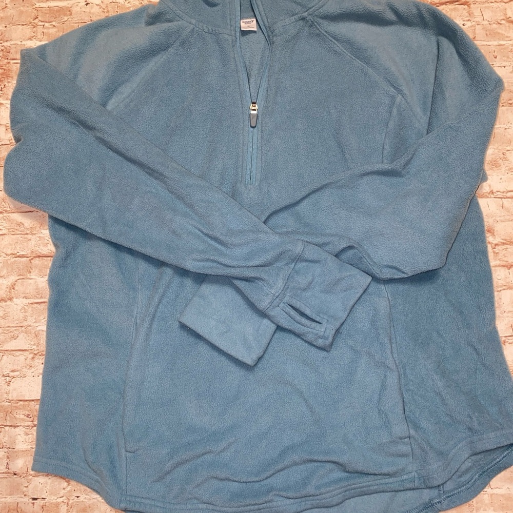 Women’s Blue Quarter-Zip Sherpa Sweater